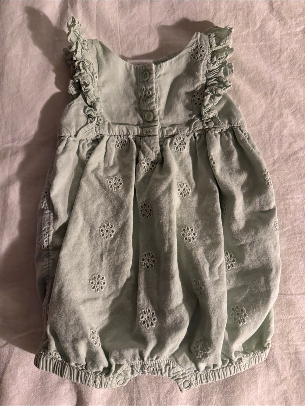 Nordstrom Mint Eyelet Bubble Romper